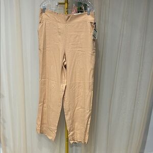 Anne Klein Sandstone Wide Leg Linen Pants